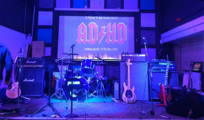 AD/HD band set up on stage