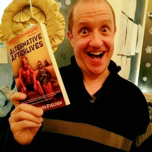 Chris Fielden with his book Alternative Afterlives
