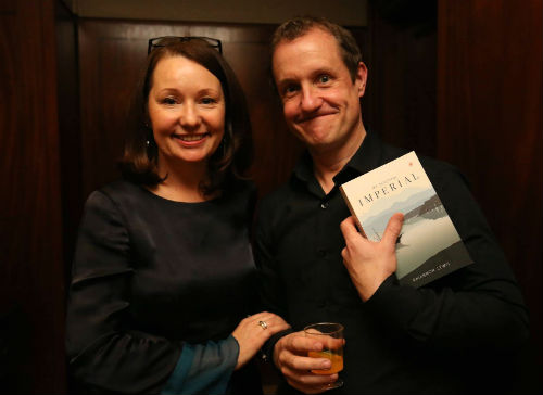 Rhiannon Lewis and Christopher Fielden at Victorina Press book launch