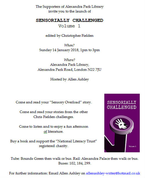 Sensorially Challenged Book Launch Poster
