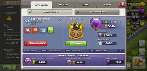 Topher Icecry Clash of Clans player profile