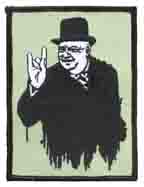 Heavy Metal Hand Sign Winston Churchill patch