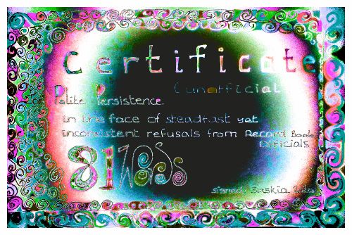 81 Word Unofficial Certificate by Saskia Ashby