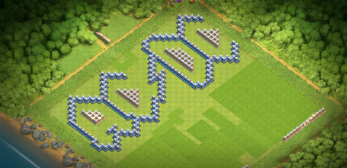 AC/DC Clash of Clans base - level 12 and 13 walls