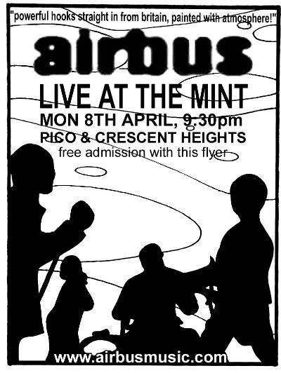 Airbus Band Mint gig Flyer