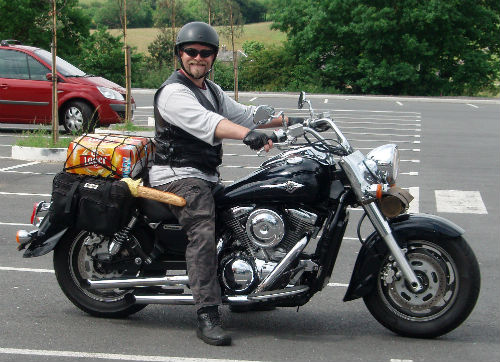 Motorbike, beer and baguette