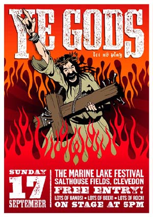 Ye Gods! Clevedon Marine Lake Festival Gig Poster