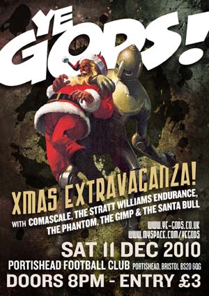 Ye Gods! Poster Xmas Extravaganza 2010 Portishead Football Club