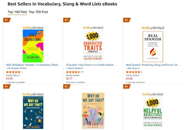 Daft Definitions Amazon bestseller in the Vocabulary, Slang & Word Lists eBooks category