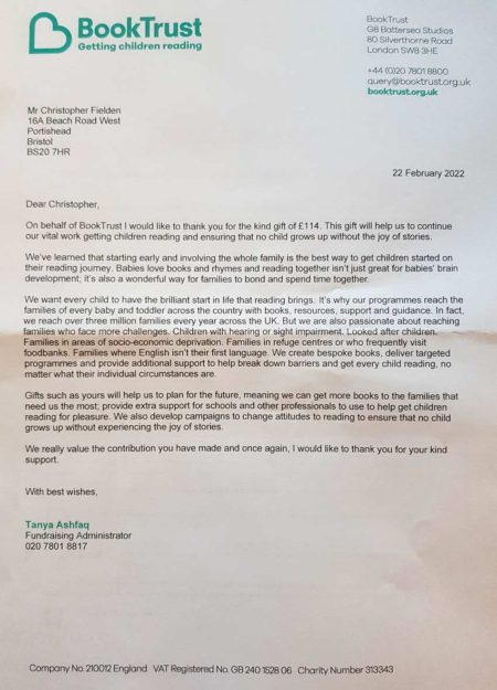 BookTrust Letter
