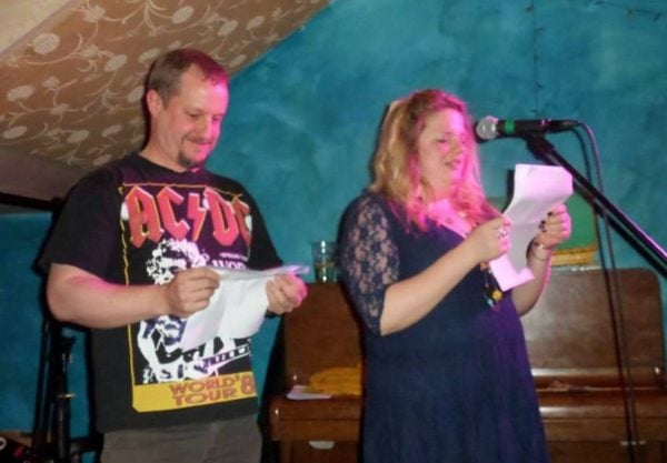 Chris Fielden and Mel Ciavucco reading at Talking Tales
