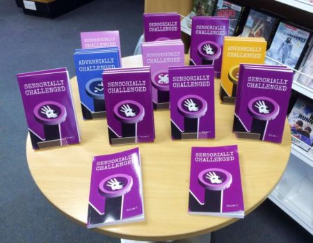 Sensorially Challenged Volume 1 book launch table of books
